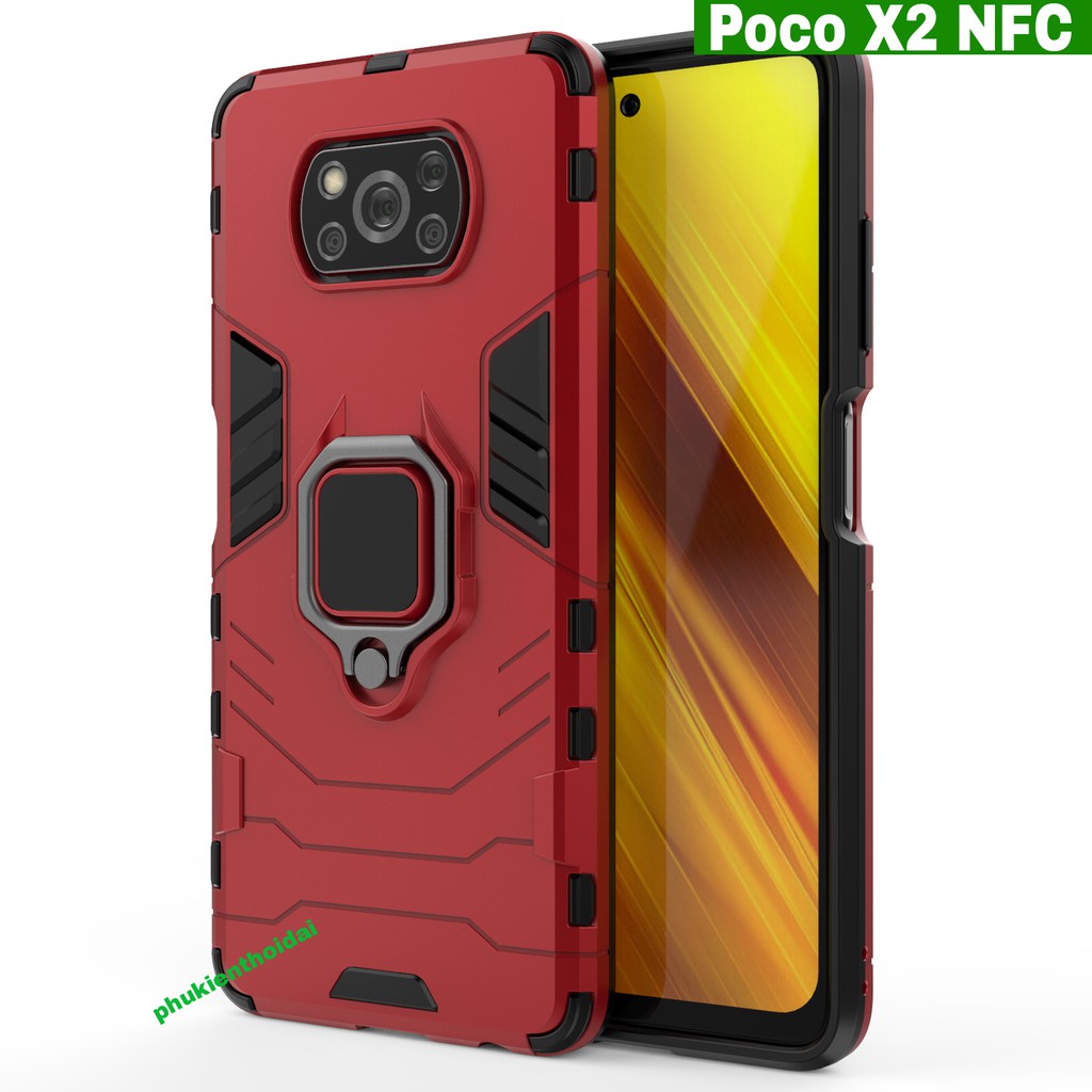 Ốp lưng Iron Man Iring Poco X3 NFC / Poco X3 Pro / Poco F1 / Poco X3 GT / X4 Pro 5G chống sốc giá đỡ xem phim cao cấp