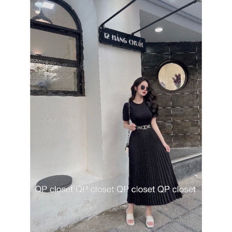 SET CHANEL MIX CHÂN VÁY XẾP LY SIÊU CHẢNH