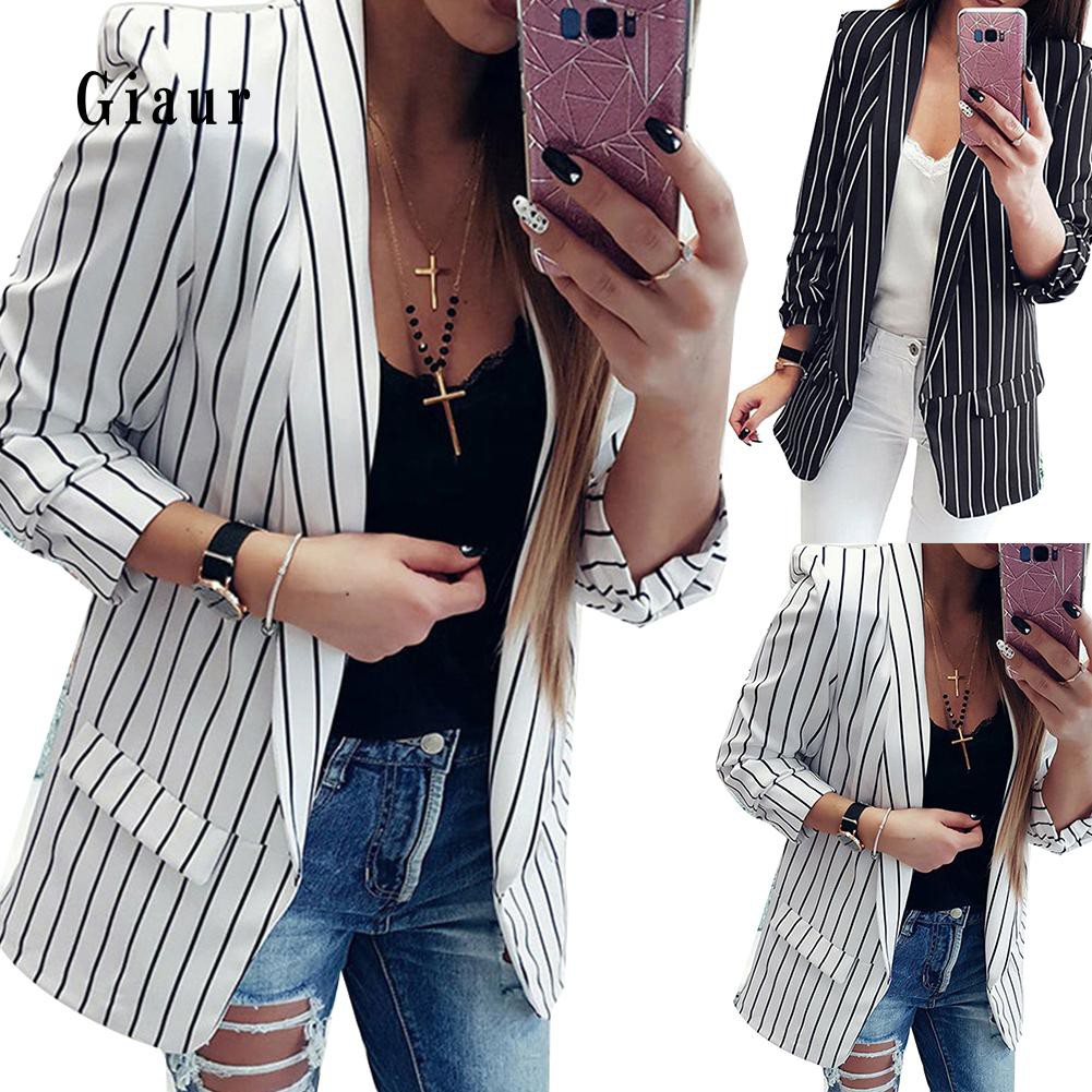 Áo khoác Blazer kẻ sọc thời trang mùa thu cho phái nữ