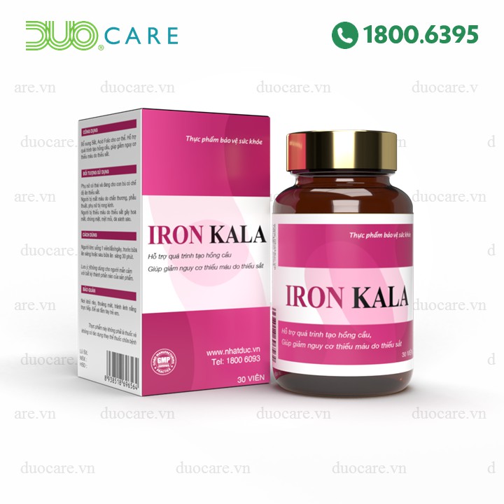 IRON KALA – Hỗ trợ quá trình tạo hồng cầu. Giúp giảm nguy cơ thiếu máu do thiếu sắt