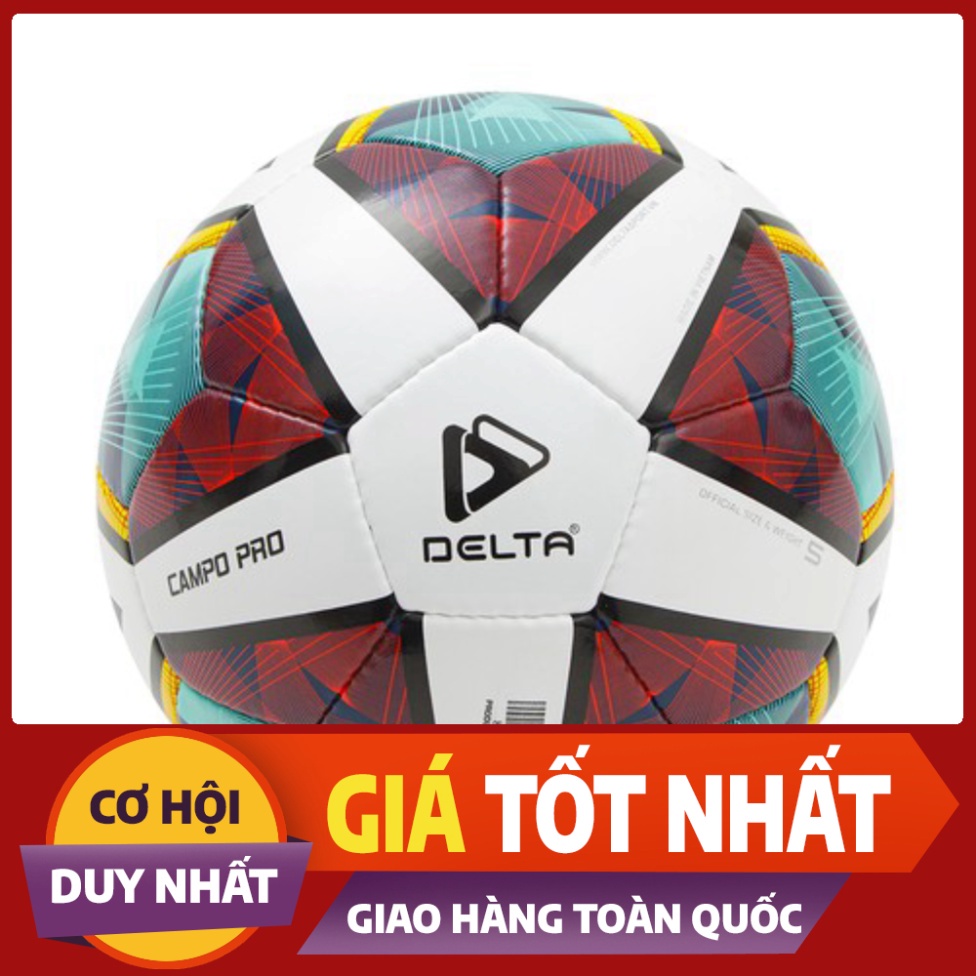 [BÓNG SÂN CỎ] Bóng Delta Campo Pro khâu tay tiêu chuẩn FIFA PRO Size 5 9968-5K - Tặng kèm kim và lưới đựng bóng