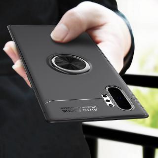 Ốp điện thoại silicon TPU mềm mờ có nhẫn đỡ kim loại cho Samsung Galaxy Note 10 Plus Lite A7 A9 2018 S10 Plus