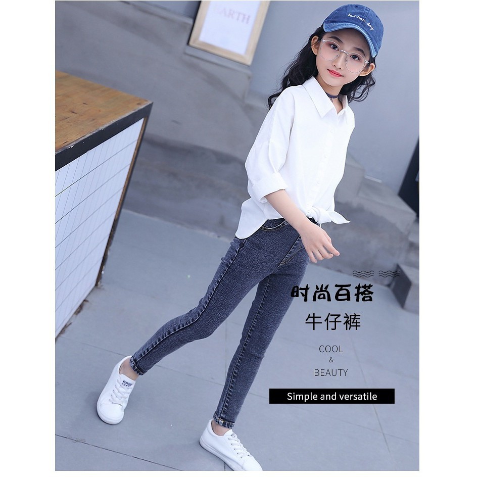 [HÀNG QUẢNG CHÂU CAO CẤP] Quần jean BG skinny xước, màu đen smartkids TE1551