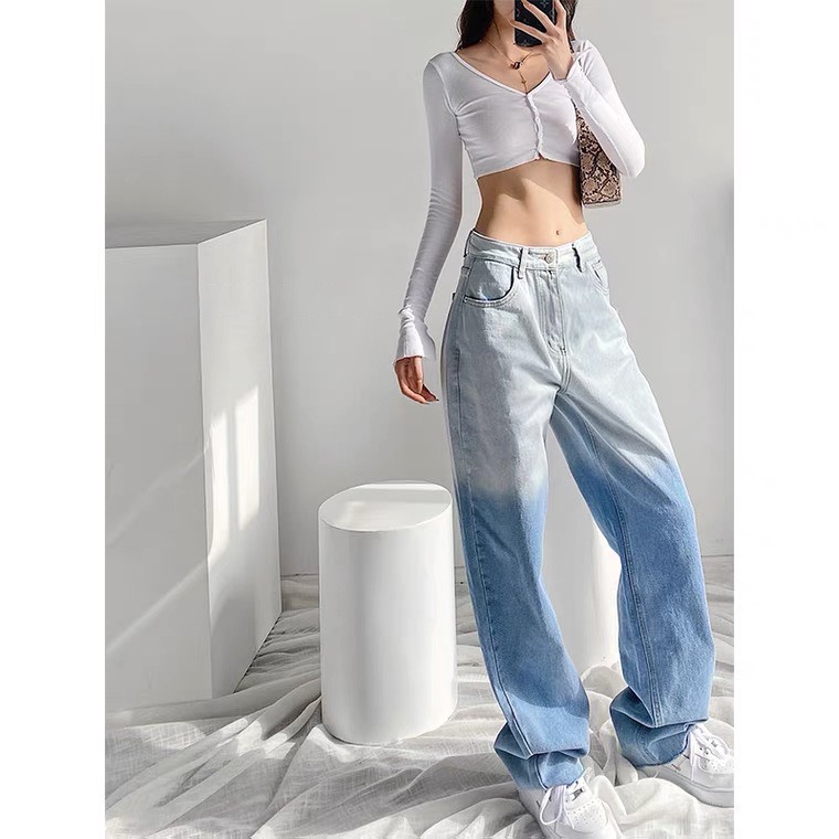 Quần Baggy Loang Màu Có Trơn Rách Dành Cho Nữ Unisex JEAGOVN