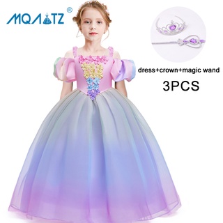 Đầm Công Chúa Trễ Vai Hóa Trang Mqatz 2022 Cho Bé Gái 2-10 Tuổi