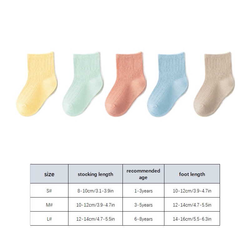 Tất vải cotton sợi tre mỏng màu trơn phong cách hè cho bé