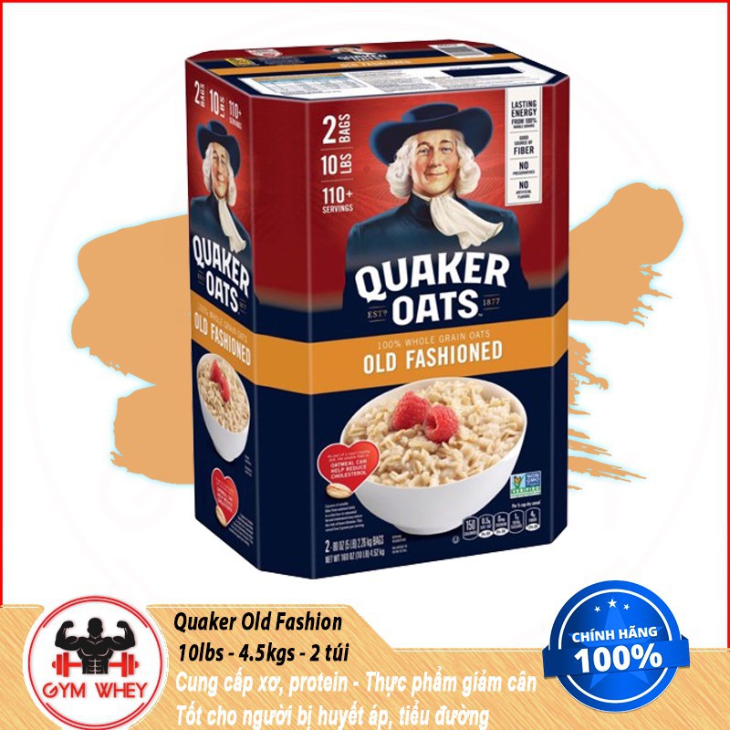 Yến Mạch Nguyên Hạt Cán Mỏng Old Fashion Quaker Oats Nhập Khẩu Mỹ 4,6kg - Chính hãng 100%