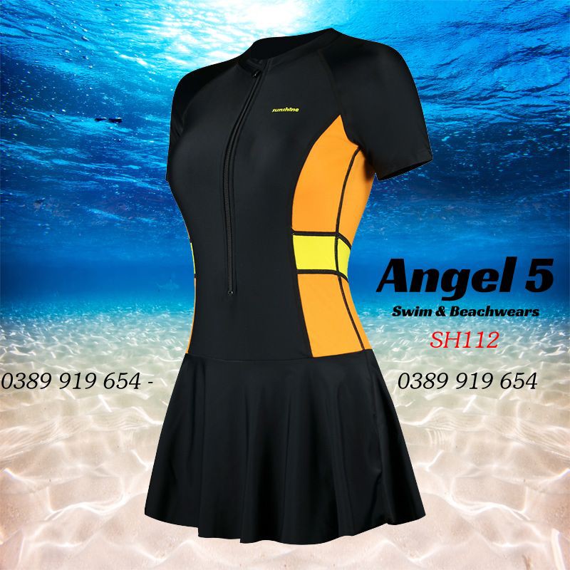 Đồ bơi nữ liền thân tay ngắn SH112 | BigBuy360 - bigbuy360.vn