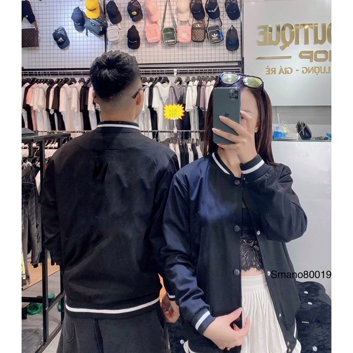 Áo khoác nỉ trơn form unisex cổ bomber chất nỉ poly cao cấp