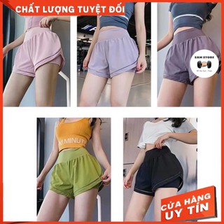 Short Gel Chỉ Lưới [QUẦN 2 LỚP] Short nữ phối lai độc đáo, Quần đùi tập Gym, Yoga