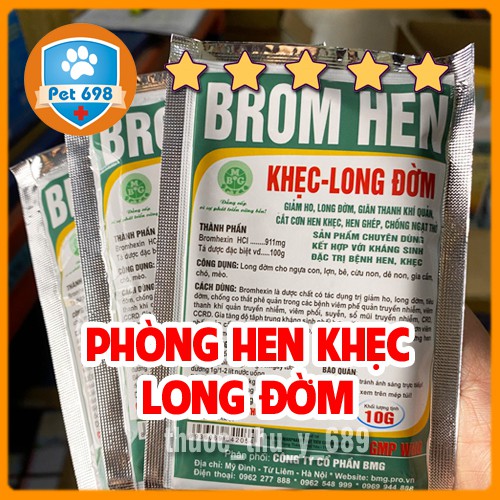 [SIÊU RẺ] HEN KHẸC LONG ĐỜM hỗ trợ giảm ho, long đờm, phòng bệnh đường hô hấp trên vật nuôi, thú cảnh, gà đá, chim cảnh