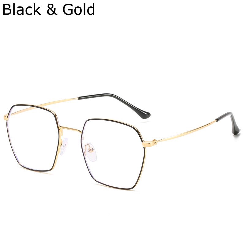 Thời trang chống ánh sáng xanh kính cận thị chống bức xạ kính cận thị nam và nữ gọng kính lớn gọng kim loại độ【-50°to-600°】