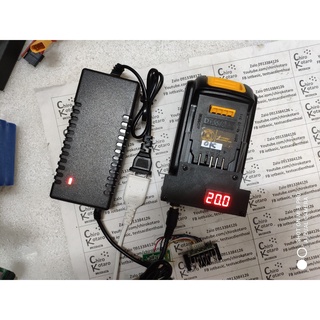 [DIY] NEW!!! Đế sạc pin Dewalt li-ion 18V có Led Vol dùng với adapter 21V có bảo vệ từng cell pin