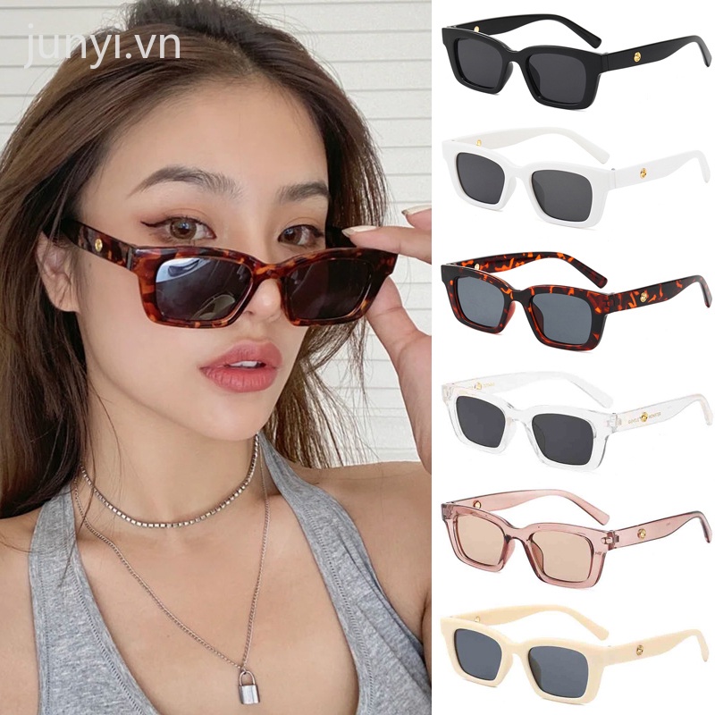 Kính mát gọng vuông nhỏ nhiều màu chống tia uv400 thời trang Hàn Quốc cổ điển dành cho nam nữ