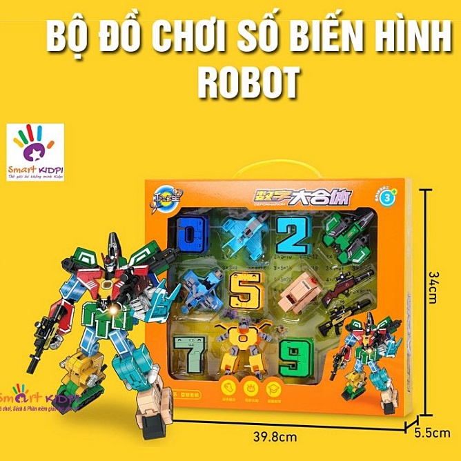 GIÁ ƯU ĐÃI| Đồ chơi lắp ghép bộ chữ số biến hình từ 1 2 3 4 5 6 7 8 9 thành robot LEGOSTYLE