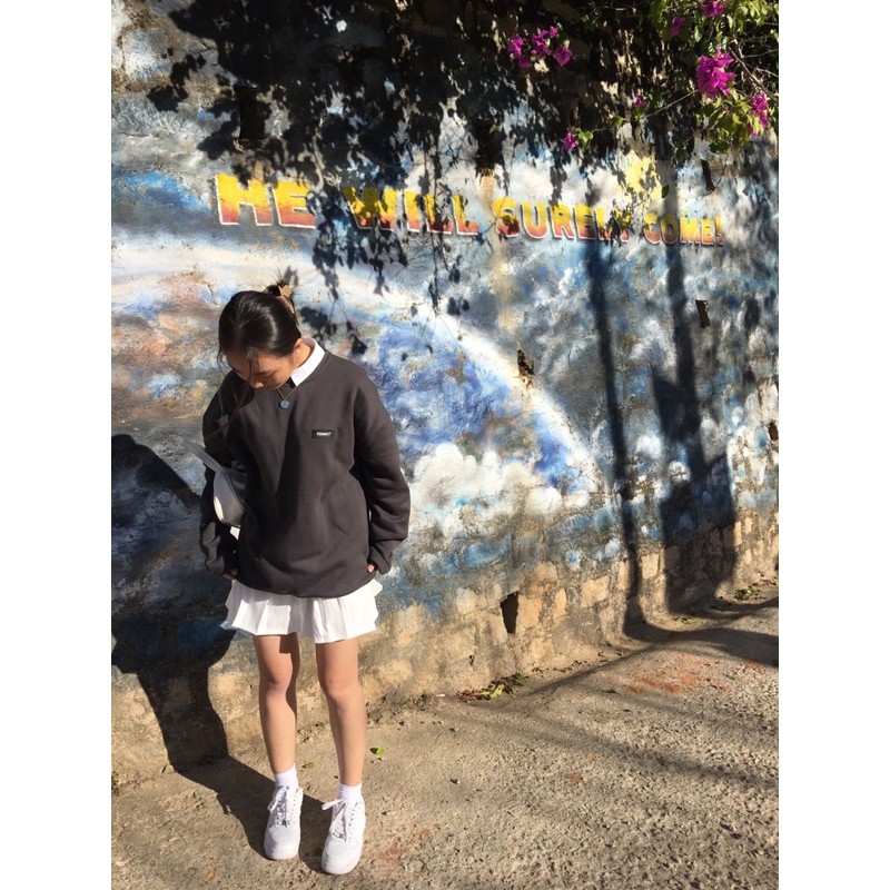 ÁO SWEATER FUNKY XÁM CHÌ TAG CAO SU | BigBuy360 - bigbuy360.vn