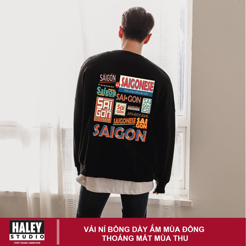 Áo Sweater SÀI GÒN HÀ NỘI Nam Nữ unisex Chất nỉ bông đẹp thu đông phong cách Hàn Quốc HD270 Quà tặng ngẫu nhiên