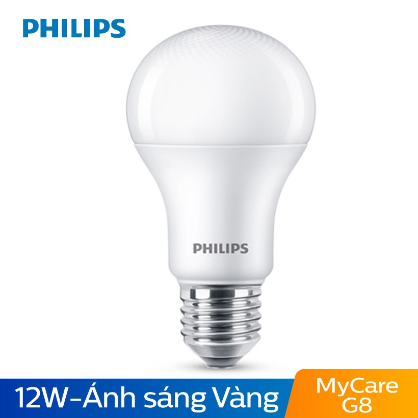 [Mã LIFEHOT1505 giảm 10% đơn 99K] Bóng đèn Philips LED MyCare 12W 3000K E27 A60 - Ánh sáng vàng