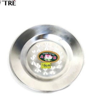 Combo 2 đĩa inox đẹp 18cm