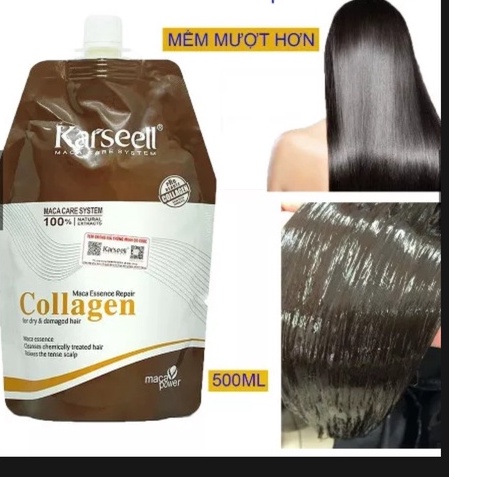 Ủ Tóc - hấp tóc Colagen Karseell phục hồi tóc hư tổn ủ tóc siêu mượt 500ml KKLICK77 tặng nón ủ loại dày