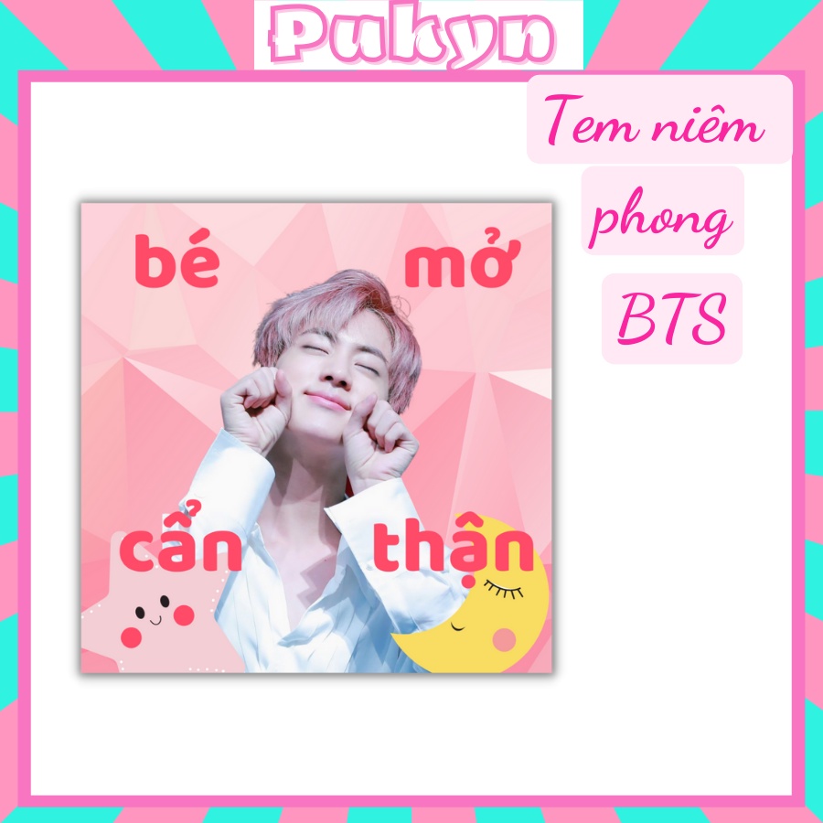 Nhãn dán BTS tem niêm phong sticker hộp thank you sản phẩm ghi chú Pukyn NP01