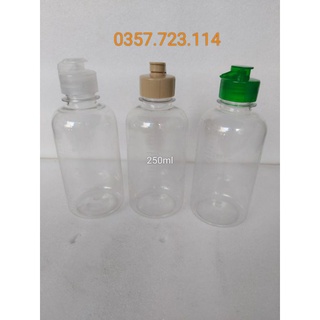 Chai nhựa trong 250ml  nắp bật
