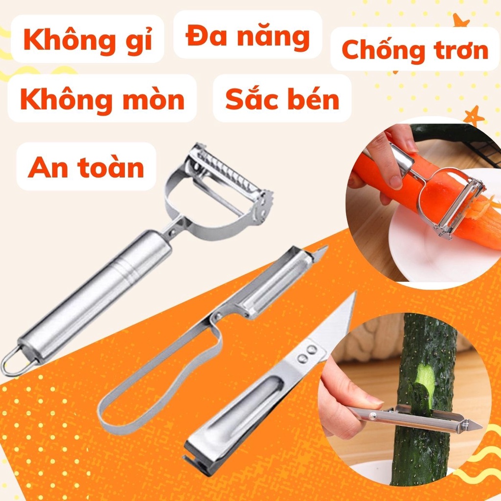 Bộ 3 Món Dao Bào Rau Củ - Cắt Tỉa Nhổ Lông Gà Đa Năng Tiện Lợi, An Toàn