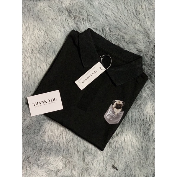 Áo Polo Tay Lỡ , thời trang Nam Nữ Unisex , hoạ tiết Chú Chó Dog , form Oversize phong cách trẻ trung năng động