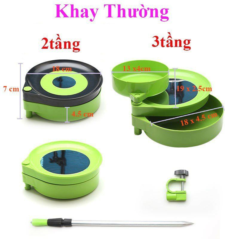 Khay Đựng Mồi Dùng Câu Đài Câu Đơn Cực Tiện Lợi 2 tầng -3 tầng