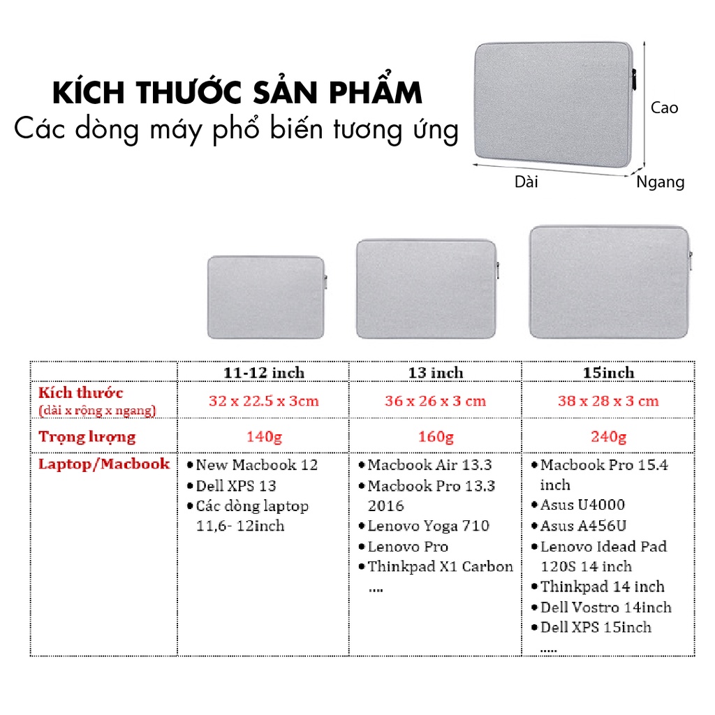 Túi chống sock Laptop, macbook, chống va đập, chống thấm nước. Túi đựng laptop BUBM cao cấp.