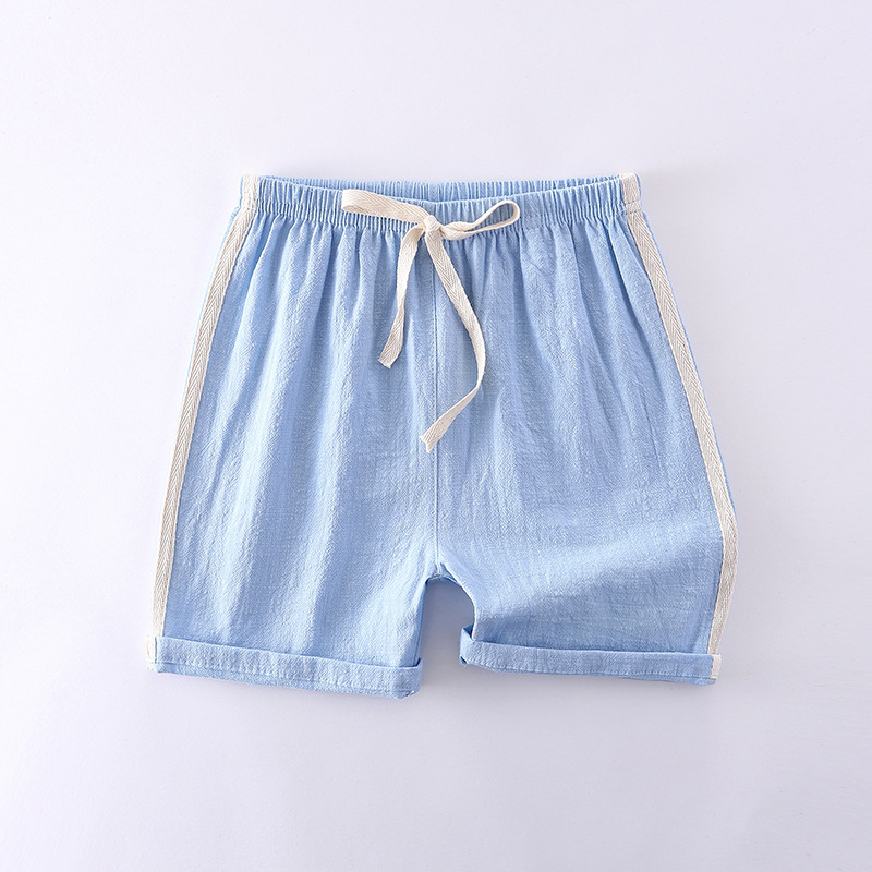Spot 2021 summer thin children's lace up parallel bars leisure sports shorts boys and girls' pure Beach Hot Pants