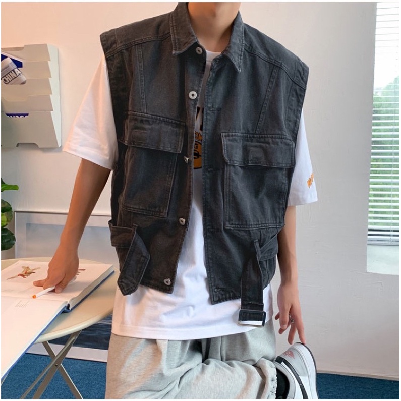 Áo Gile Denim - Áo Gile Bò Unisex