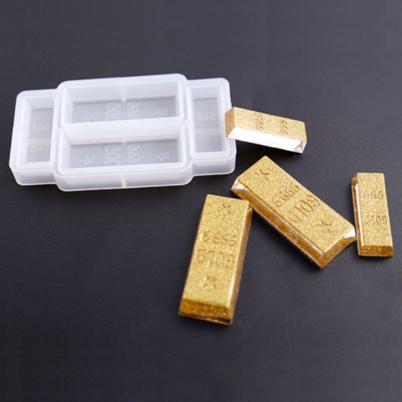 Khuôn silicon hình thỏi vàng 3D trang trí thủ công độc đáo DIY