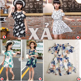 [XẢ KHO BÁN LỖ HÀNG QUẢNG CHÂU] Váy maxi mùa hè cho bé gái siêu rẻ đi chơi đi biển chất liệu mát dành cho bé nhiều màu
