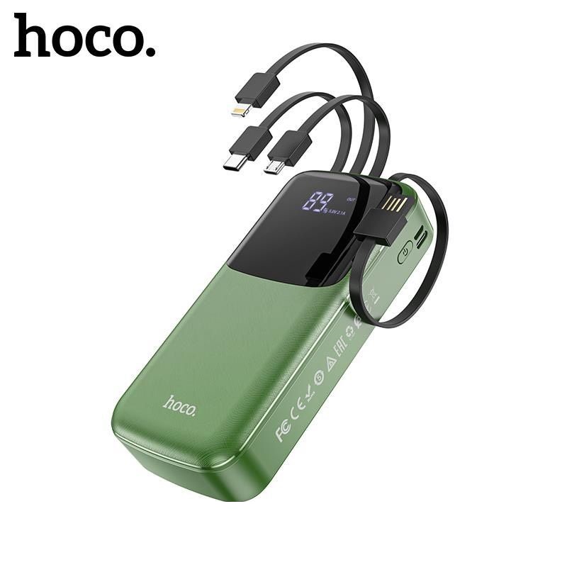 Sạc dự phòng 20.000 mAh Hoco DB07A tích hợp cáp sạc (Micro,Type-C,Iphone,USB) (Chính hãng, BH 1 năm)