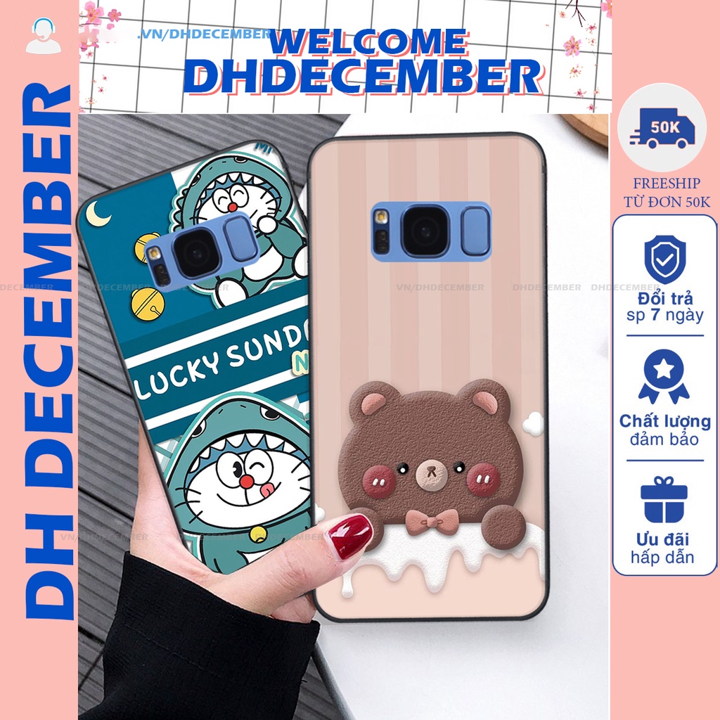 Ốp lưng Samsung Galaxy S8 / S8 PLUS in hình gấu K@ws, gấu nâu, dor@emon RẺ- ĐẸP- BỀN