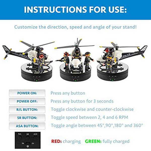 Giá Đỡ Trưng Bày Trang Sức 3 Tốc Độ Xoay 360 Độ Bằng Điện