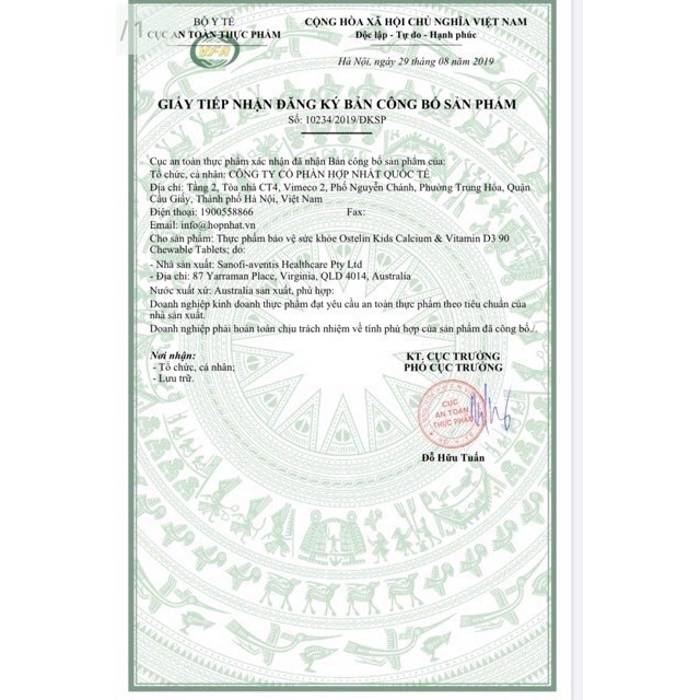 Viên uống bổ sung canxi và vitamin D3 Ostelin của Úc | Thế Giới Skin Care