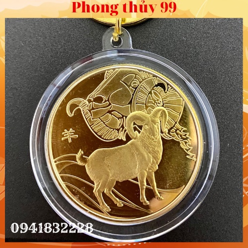 [Hot] Móc treo chìa khóa hình đồng xu 12 con giáp