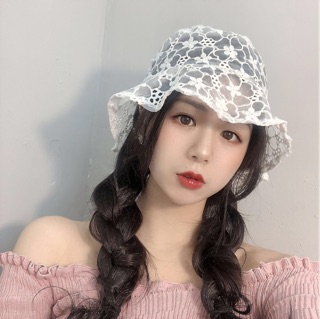 Mũ hoa ren lưới mỏng- Y hình- Có sẵn