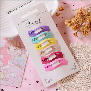 Set 6 kẹp tóc sắc màu