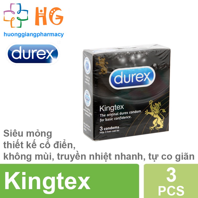 Bao Cao Su Durex Kingtex (Hộp 3 Cái)