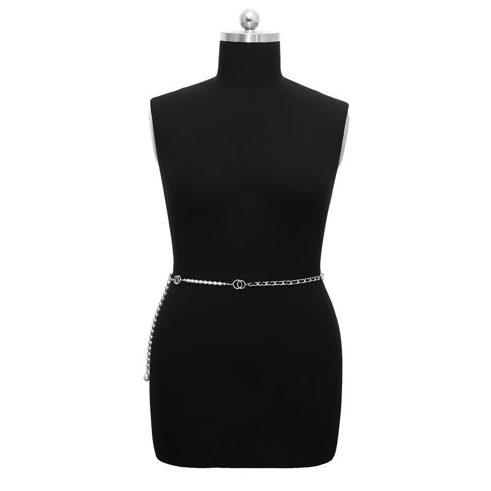 Thắt Lưng Bằng Da Phối Dây Xích Phối Tua Rua Phong Cách Punk Hiphop Thời Trang Cho Nữ