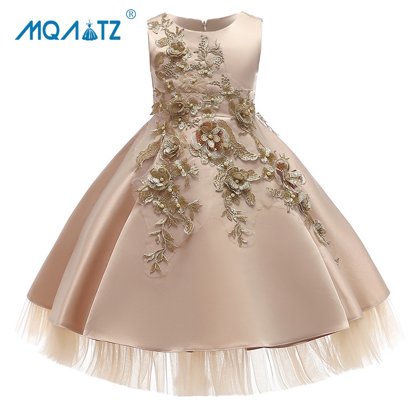 Đầm công chúa MQATZ thêu hoa dành cho bé từ 3-10 tuổi
