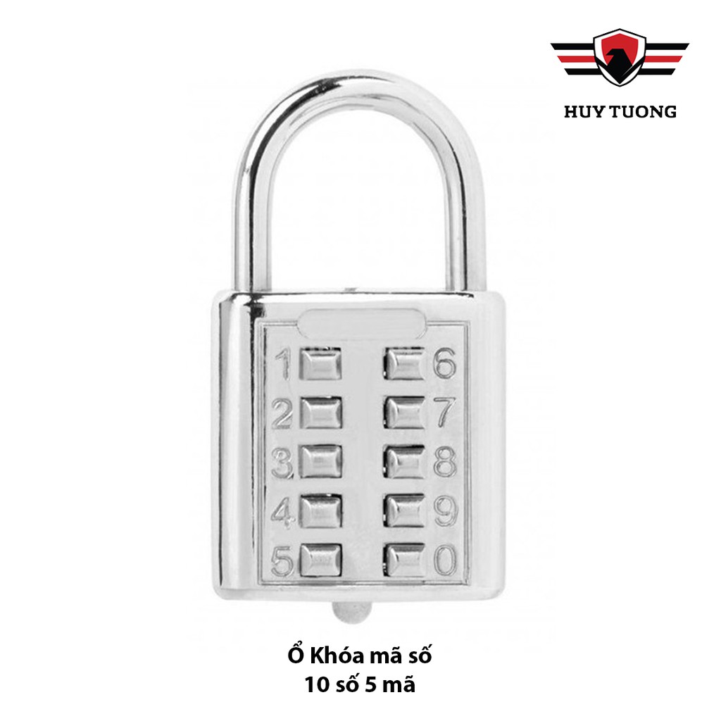 Ổ khóa mã số CJSJ chất liệu hợp kim inox chống gỉ, khóa bằng 5 số thiết kế tinh tế - Huy Tưởng