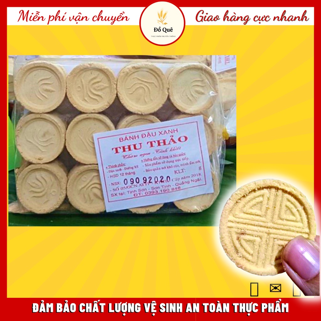 BỊCH 200GRAM BÁNH ĐẬU XANH NƯỚNG LOẠI TRÒN THƠM NGON ĐẶC SẢN QUẢNG NGÃI