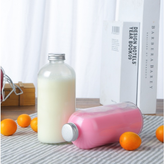 Chai Thủy Tinh Tròn Nắp Nhôm 350ml | 500ml , Tùy Chọn Dung Tích