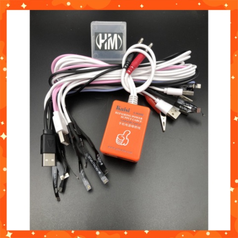 _ Dây cấp nguồn iPhone - Android Kaisi 9088 (6 đầu iPhone từ 5SE đến 12 Pro Max, 11 đầu Android và bộ đầu kẹp cá sấ