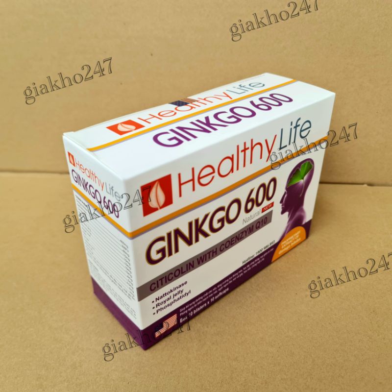 Viên uống bổ não GINKGO 600 giúp tăng cường trí nhớ, tăng tuần hoàn máu não, ngừa tai biến – Hộp 100 viên