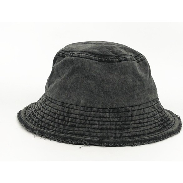 Mũ bucket thô bò màu ghi tua rua giống GDRAGON